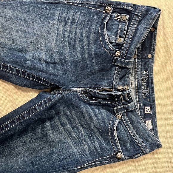 Miss Me Blue Boot Cut Jeans with Silver Embellishments - Picture 5 of 5